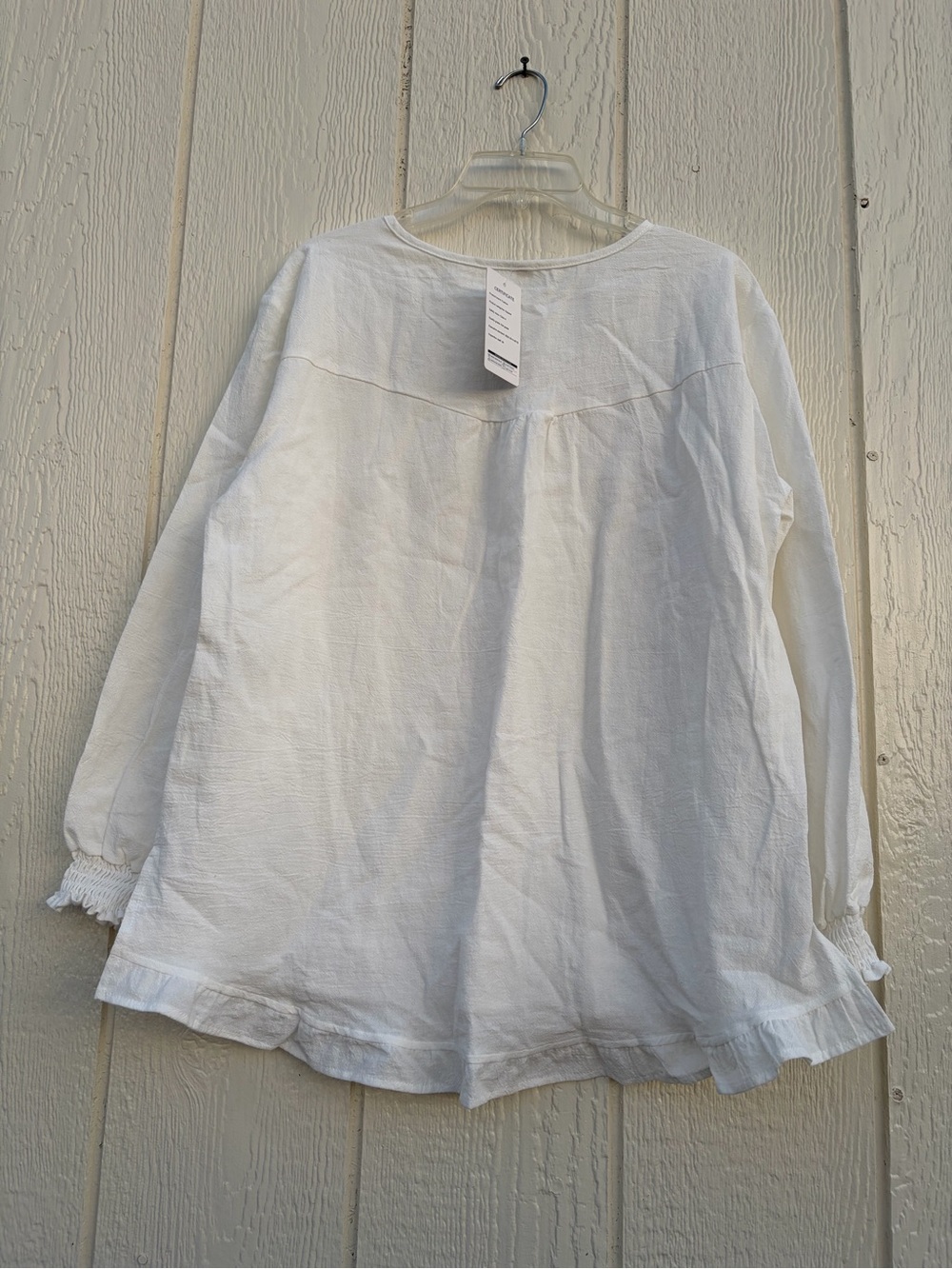 Fashion White Ruffled Hem Long Sleeve Blouse Women’s Size S - Picture 8 of 14